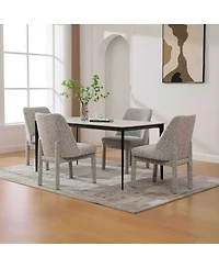 Streamdale Furniture Modern Minimalist Chenille Upholstered Dining Chair Set of 4