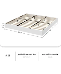 gaomon Wood Platform Bed with Sturdy Wooden Slats, Floor-Standing Bed Frame, Modern Minimalist Design Bed Frame