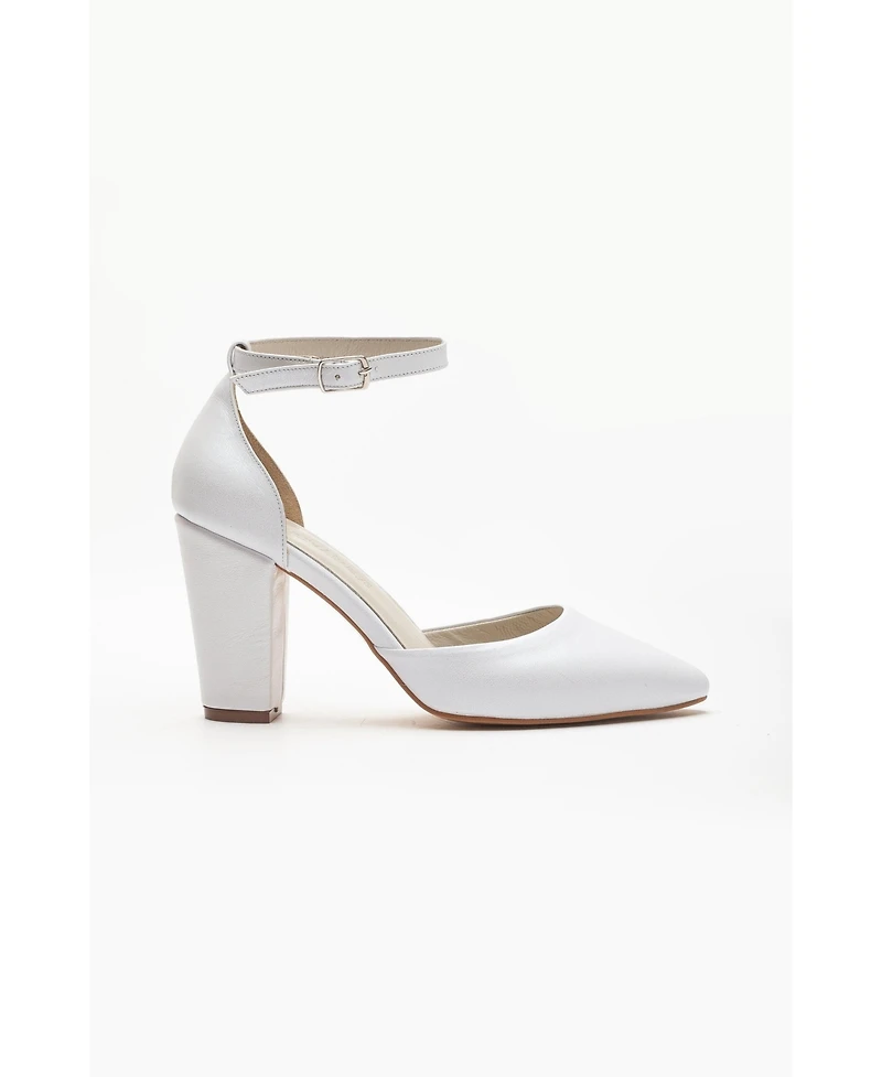 Forever and Always Shoes Rossella Leather Block Heel Pumps