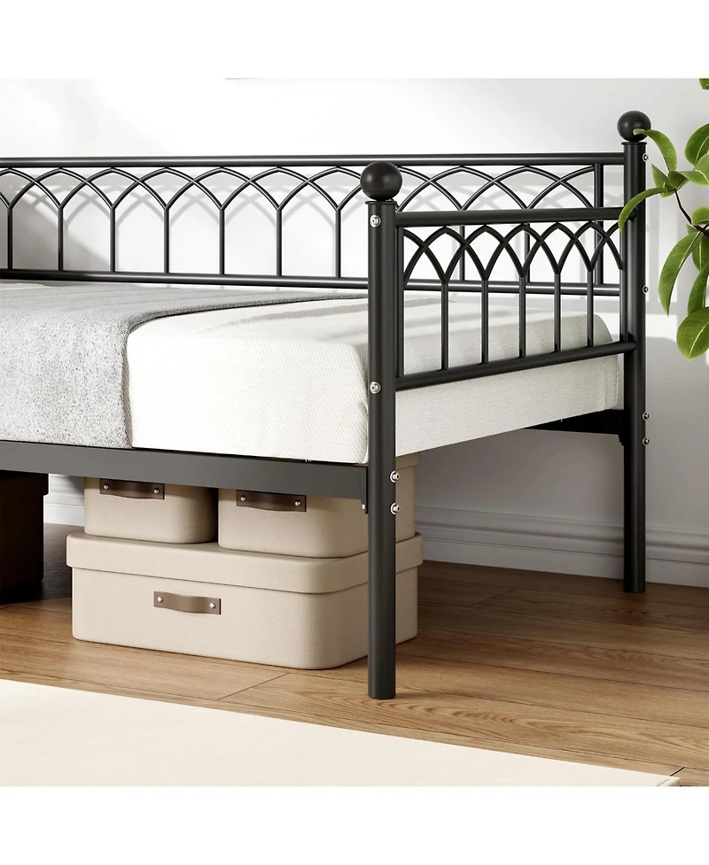 gaomon Twin Metal Daybed Sofa Bed Frame with Steel Slat Support