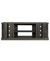 Streamdale Furniture Faux Stacked Stone Tv Stand with Storage Cabinet