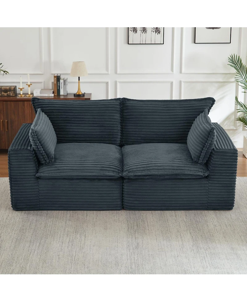 Streamdale Furniture Loveseat Sofa, Cloud Boneless Couch, Modern Modular Sectional, Oversized