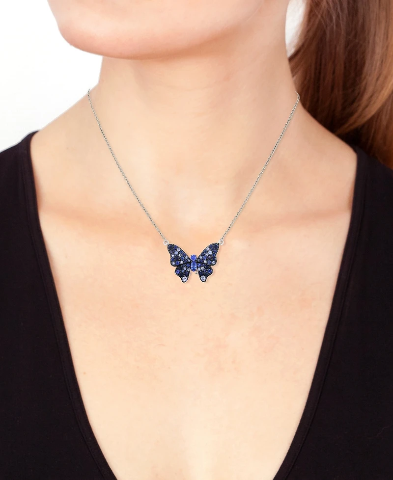 Effy Collection Sapphire (2-7/8 ct. t.w.) Pendant Necklace in Sterling Silver