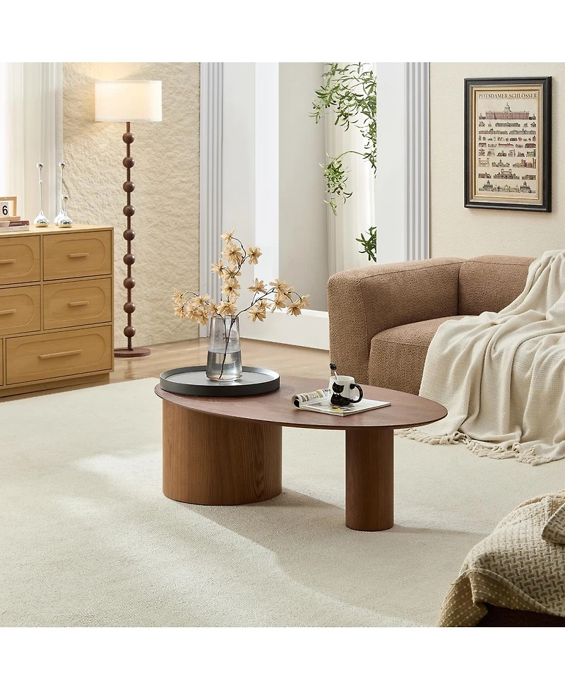 Streamdale Furniture Modern Oval Luxury Coffee Table, Sophisticated Living Room Center Table