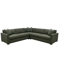 Corine 3-Pc. Upholstered Sectional Sofa Set with Toss Pillows