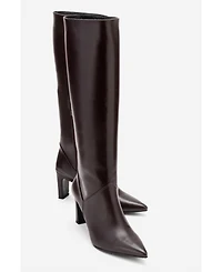 Forever and Always Women Shoes Merla Leather Block Heel Boot