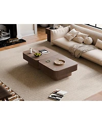 Streamdale Furniture Walnut Square Coffee Table with Storage