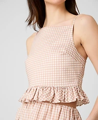 French Connection Women's Lilah Stretch Gingham Top