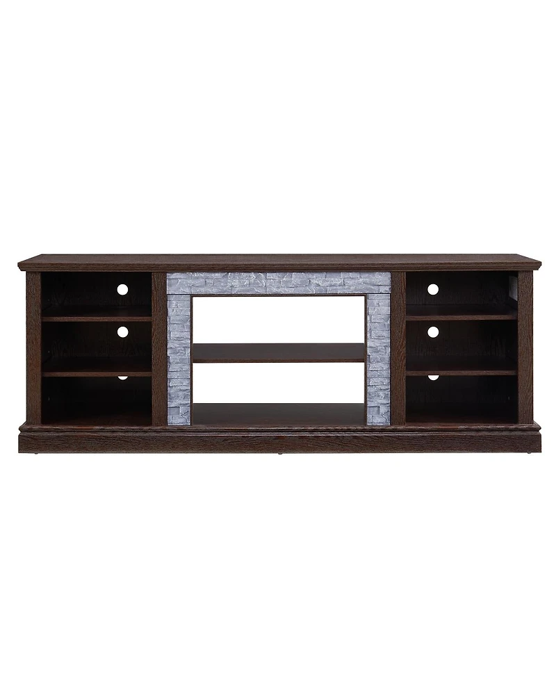 Streamdale Furniture Faux Stacked Stone Tv Stand & Media Console w/ Storage Cabinet