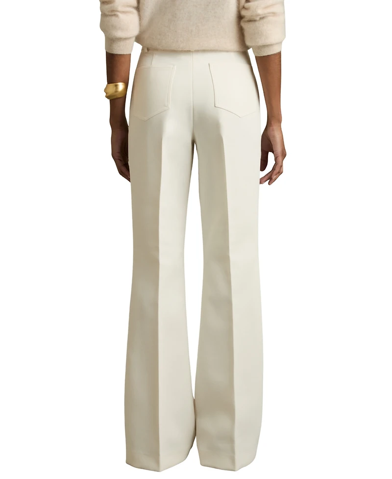 Reiss Women's Twill Patch-Pocket Flared Pants