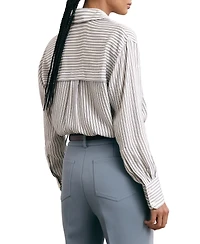 Reiss Women's Stripe Concealed-Placket Shirt