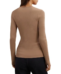 Reiss Women's Crochet-Trim Rib-Knit Top