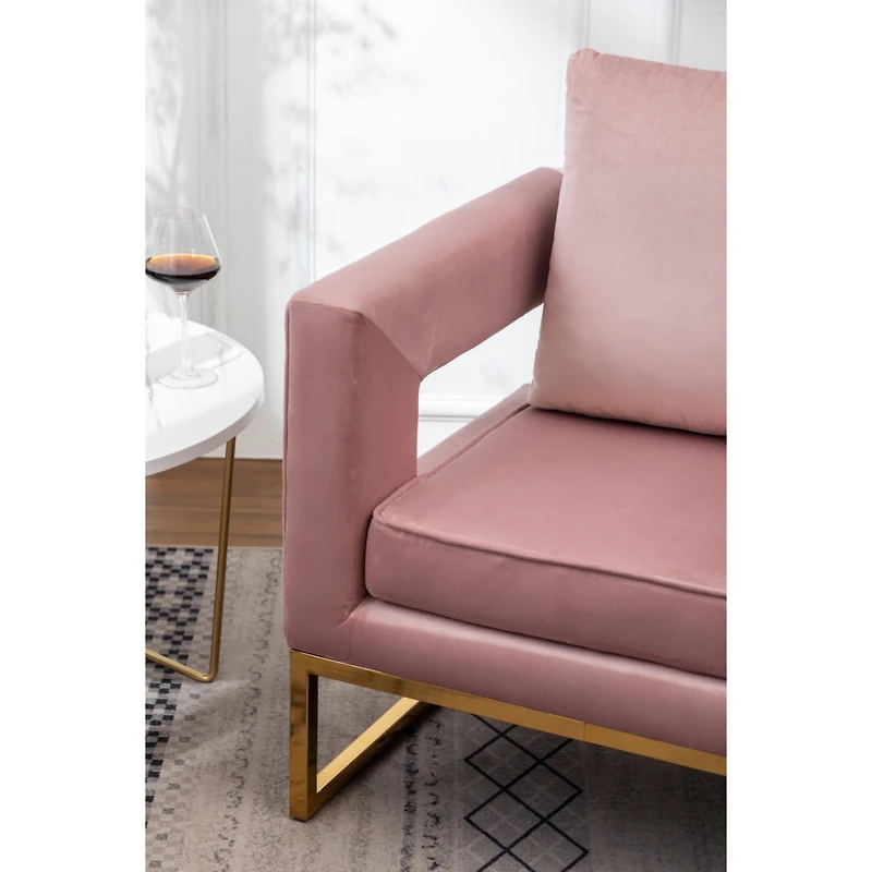 Streamdale Furniture Contemporary Upholstered Accent Arm Chair, Pink