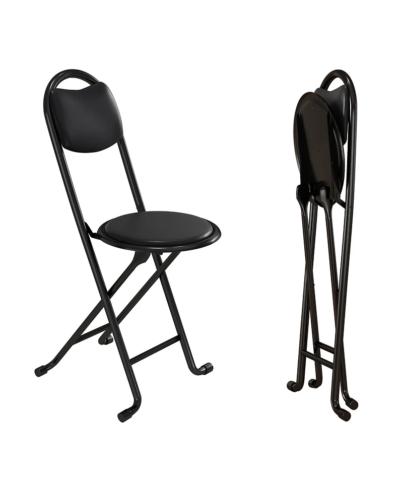 Streamdale Folding Stool with Back, Cushioned, Portable