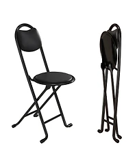 Streamdale Folding Stool with Back, Cushioned, Portable