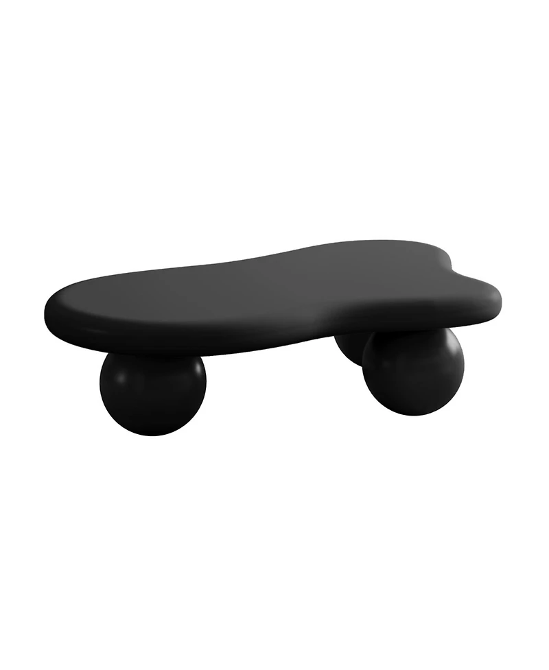 Streamdale Furniture 47 Inch Cloud Shaped Coffee Table with 3 Ball Legs for Living Room