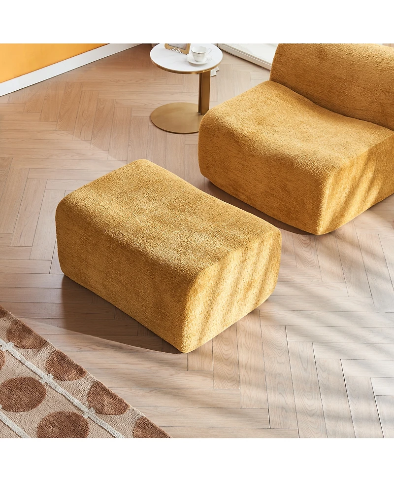 Streamdale Furniture Streamdale Single Foam Compression Sofa Chair with Footrest + Pillow – Modern Lounge Chair