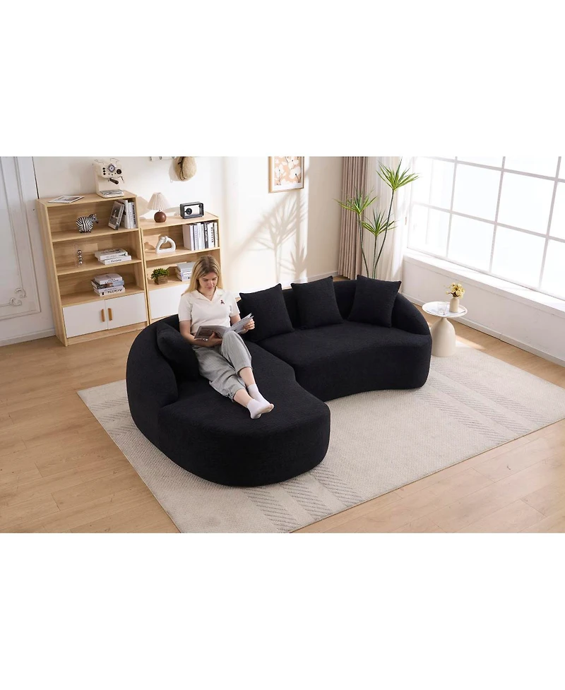 Streamdale Furniture Compression L-Shape Sectional Sofa,Modular Chenille Couch