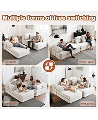 Streamdale Furniture 104" Boneless Chenille Memory Foam Modular Sectional Sofa with Chaise - No Assembly