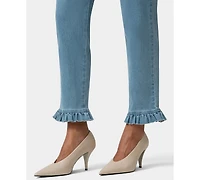 Hue Women's Ruffle Denim Skimmer Pull-On Sleepwear Pant