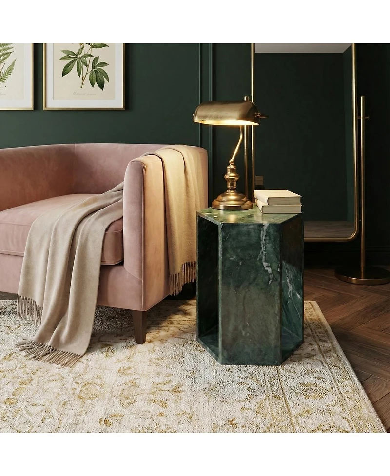 Streamdale Furniture Luxury Marble Hexagonal Side Table