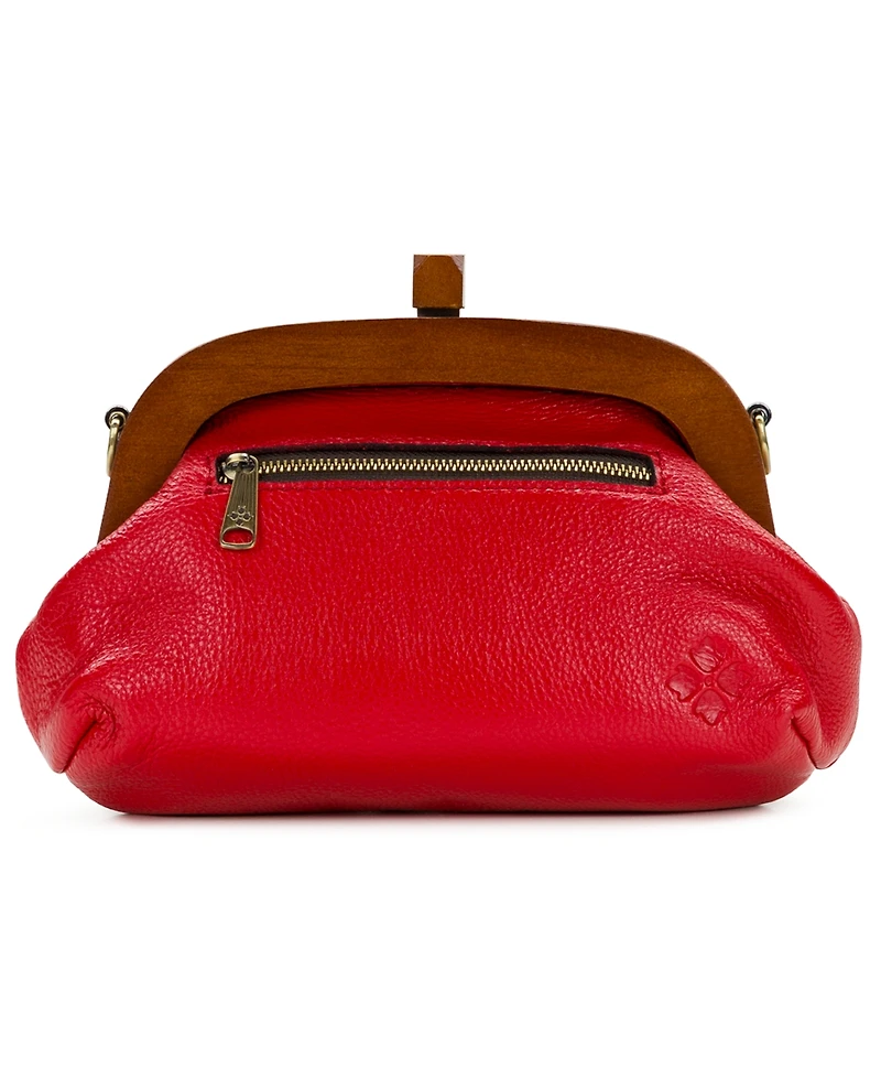 Patricia Nash Joelle Leather Wooden Frame Small Crossbody Bag