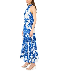 Msk Women's Sleeveless Halter Neck Tiered Maxi Dress