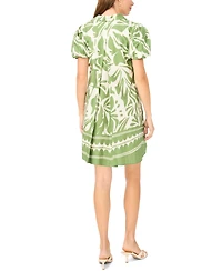 Msk Women's Short-Sleeve Button Collar Dress