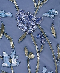 Adrianna Papell Women's Square-Neck Beaded Mesh Gown