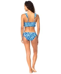 Raisins Womens Lily Scoop Neck Printed Swim Bikini Top Luna Side Tie Swim Bottoms