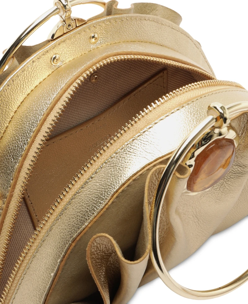 Arezzo Ravena Small Gold-Tone Ring Handle Clutch