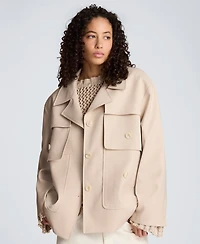 Kenneth Cole Women's Multi-Pocket Button-Front Jacket