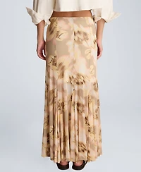 Kenneth Cole Women's Pull-On Godet Printed Maxi Skirt