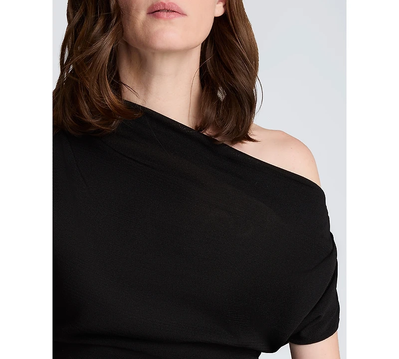 Kenneth Cole Women's Asymmetrical Drape Short-Sleeve Top