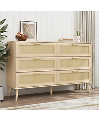 Rattan Storage Cabinet with 6 Drawers