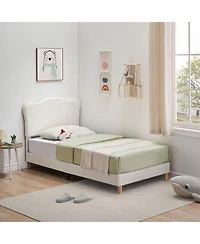 gaomon Platform Bed- Adjustable Headboard Wood Slats No Box Spring Needed