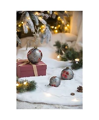 Streamdale Furniture 4.7" Glass Christmas Ball Ornaments Decorative Hanging Tree Ornaments Set of 4