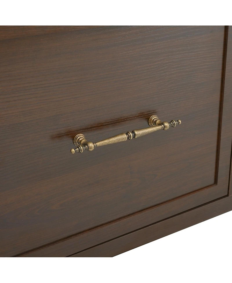 Streamdale Furniture Farmhouse Arched Hall Tree Bench with Drawers