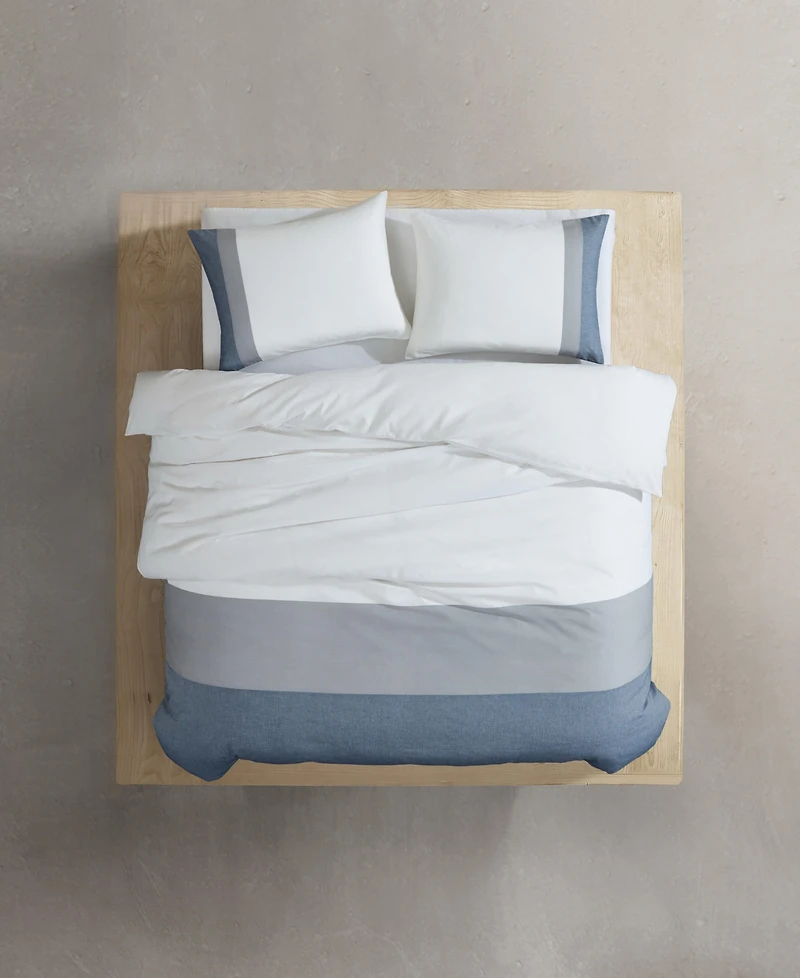 Calvin Klein Chambray Handkerchief 3-Pc. Duvet Cover Set