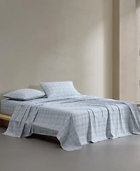 Calvin Klein Printed Washed 200-Thread Count Cotton Percale 4-Pc. Sheet Set
