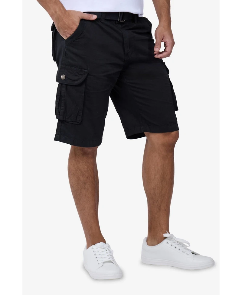 Men's Belted Twill Tape Cargo Shorts