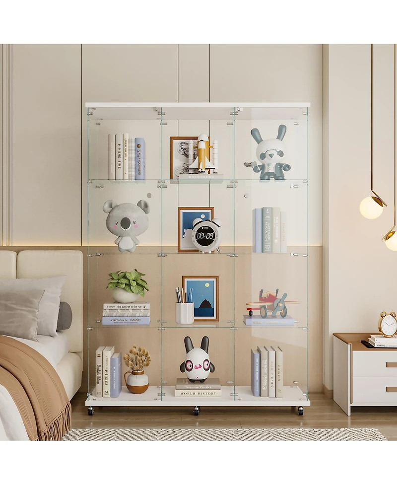 Streamdale Furniture Glass Display Cabinet, Extra Large, 4 Shelves