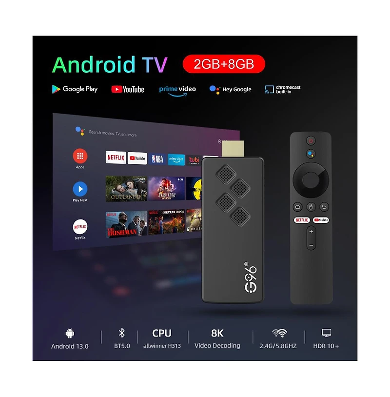 Artudatech Android Tv Stick – 4K Hdr Streaming Device with Voice Remote & Dual-Band WiFi