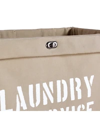 Danya B Army Canvas Laundry Hamper on Wheels