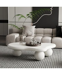 Streamdale Furniture Cloud Shaped Coffee Table with 3 Ball Legs for Living Room
