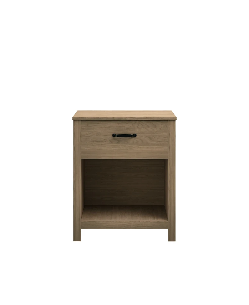 Streamdale Furniture Wood Nightstand with Drawer and Open Shelf