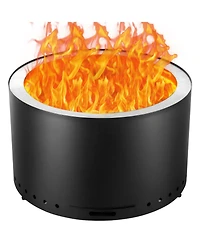 Ecooso 28-Inch Wood Burning Fire Pit with Removable Ash Pan, Stainless Steel Construction