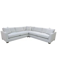 Corine 3-Pc. Upholstered Sectional Sofa Set with Toss Pillows
