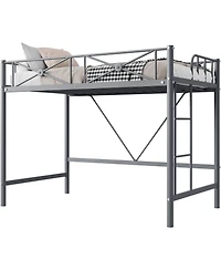 gaomon Twin Metal Loft Bed, Heavy-Duty Steel Frame with Safety Guardrails