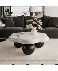 Streamdale Furniture 35" Cloud Shaped Coffee Table, Petal-Shaped Minimalist Table